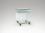 Table d'Appoint/Basse en Verre Trempé Transparent - Design Minimaliste