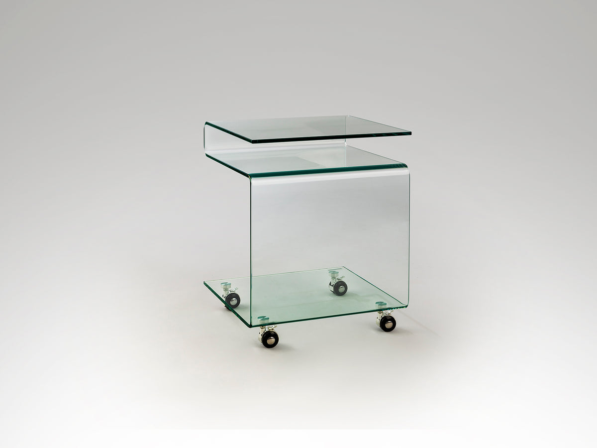 Table d'Appoint/Basse en Verre Trempé Transparent - Design Minimaliste