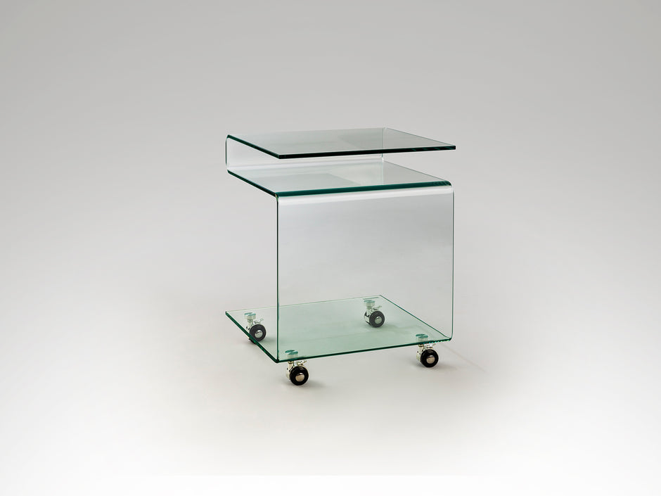 Table d'Appoint/Basse en Verre Trempé Transparent - Design Minimaliste