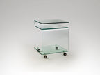 Table d'Appoint/Basse en Verre Trempé Transparent - Design Minimaliste