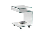 Table d'Appoint/Basse en Verre Trempé Transparent - Design Minimaliste