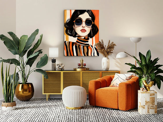 Tableau Orange - 90 x 120cm - épaisseur 3,5cm