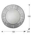 Miroir Mural Rond AURORA ARGENT - Cadre Épais - Style Moderne