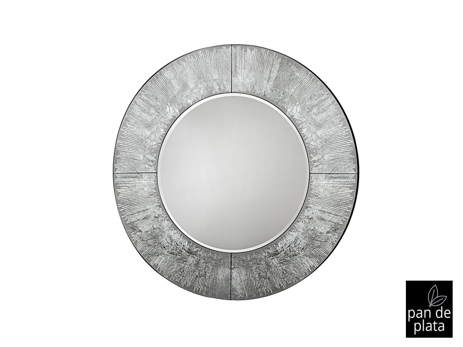 Miroir Mural Rond AURORA ARGENT - Cadre Épais - Style Moderne
