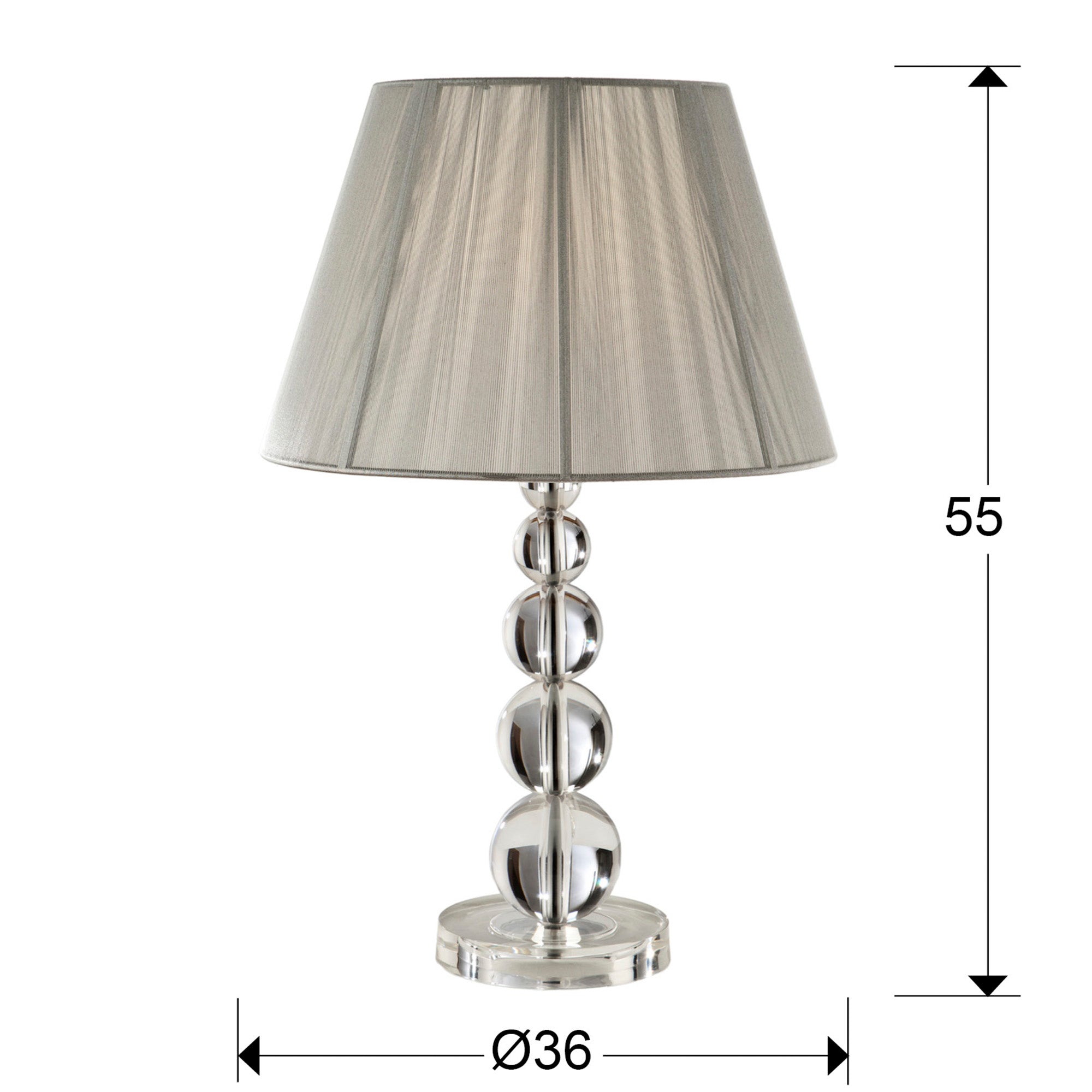 Grande Lampe de Table MERCURY en Verre Transparent Effet Fumé