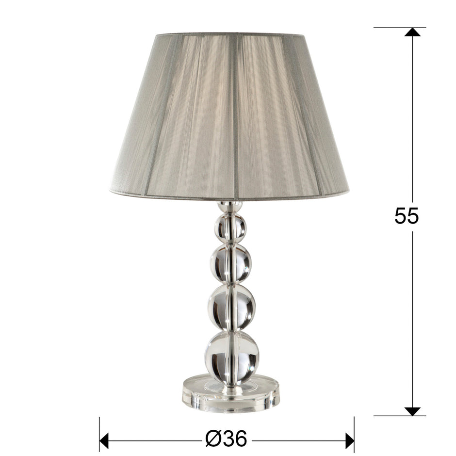 Grande Lampe de Table MERCURY en Verre Transparent Effet Fumé