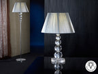 Grande Lampe de Table MERCURY en Verre Transparent Effet Fumé