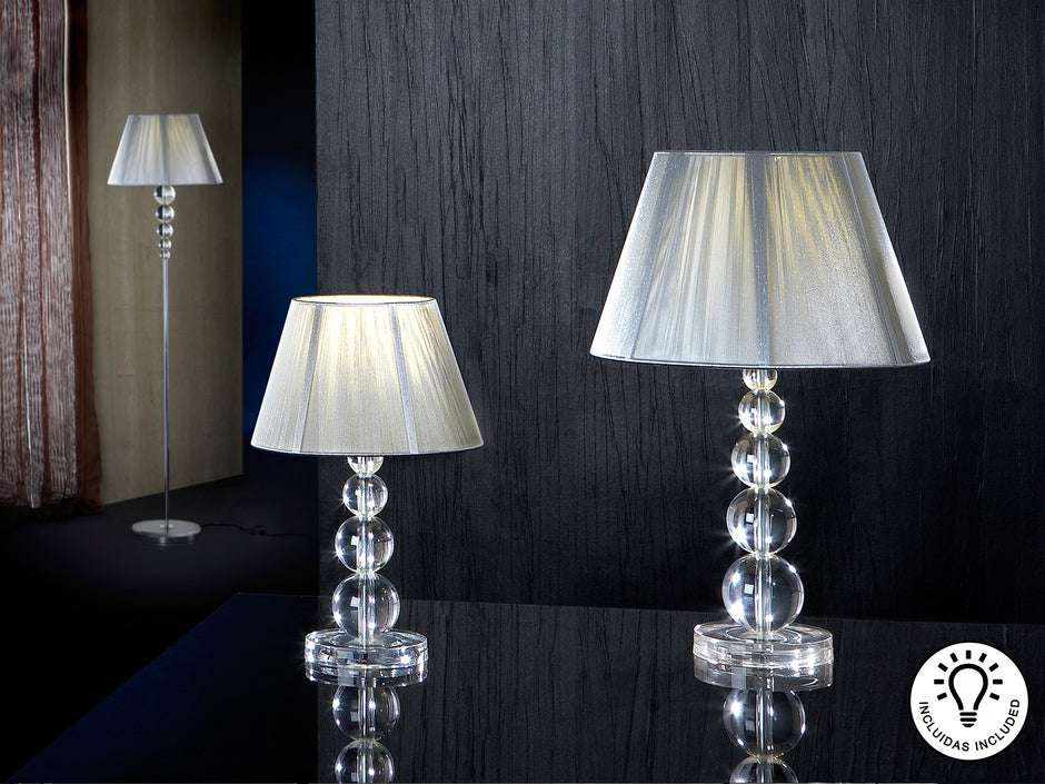 Grande Lampe de Table MERCURY en Verre Transparent Effet Fumé