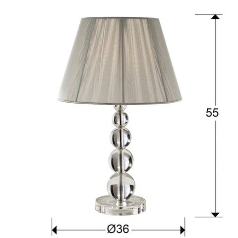 Grande Lampe de Table MERCURY en Verre Transparent Effet Fumé