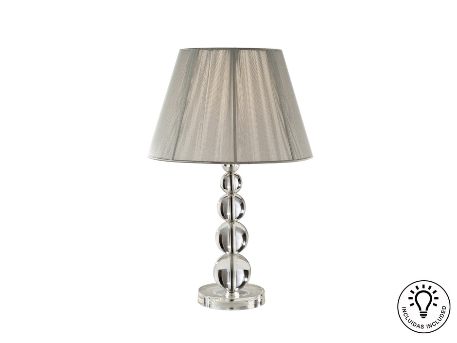 Grande Lampe de Table MERCURY en Verre Transparent Effet Fumé