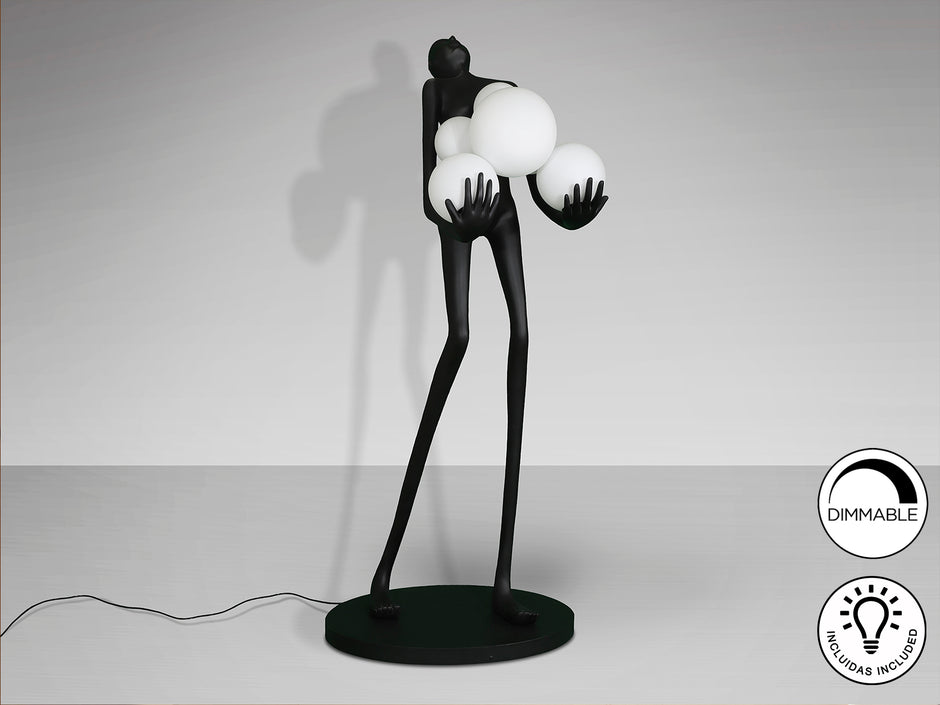 Statue/Sculpture LA CARGA Grande Figure 6 Lumières - 77 x 78cm - hauteur 180cm - Design Noir Mat