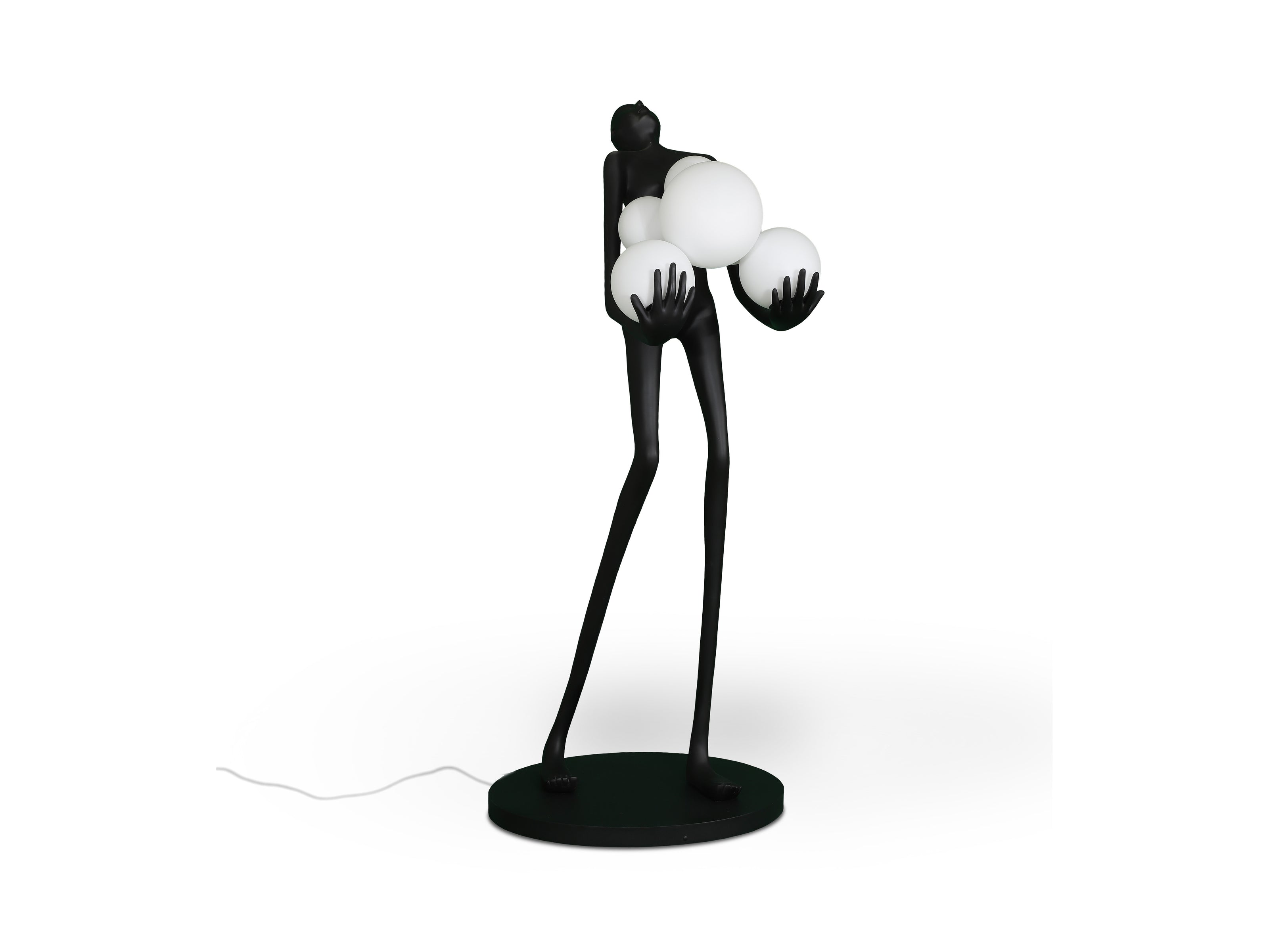 Statue/Sculpture LA CARGA Grande Figure 6 Lumières - Design Noir Mat