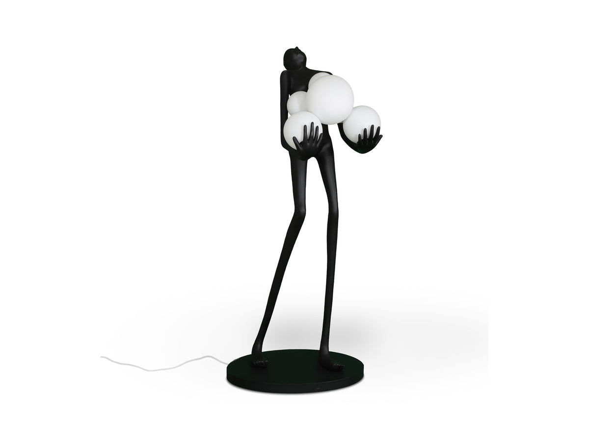 Statue/Sculpture LA CARGA Grande Figure 6 Lumières - 77 x 78cm - hauteur 180cm - Design Noir Mat