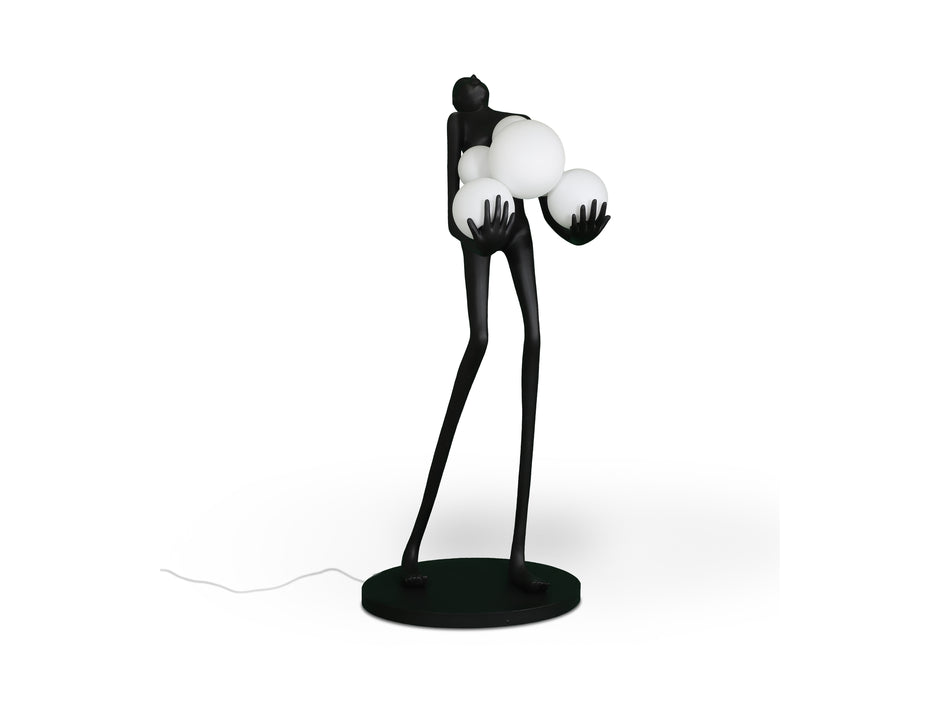 Statue/Sculpture LA CARGA Grande Figure 6 Lumières - 77 x 78cm - hauteur 180cm - Design Noir Mat
