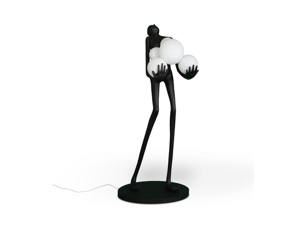 Statue/Sculpture LA CARGA Grande Figure 6 Lumières - 77 x 78cm - hauteur 180cm - Design Noir Mat