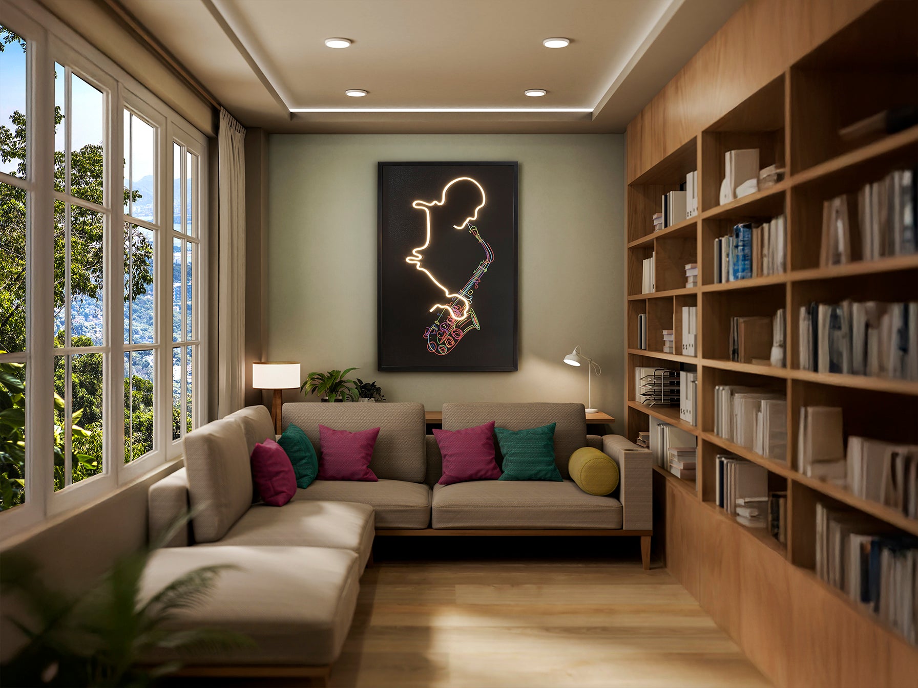 Tableau Saxofon 80 x 120cm, épaisseur 4cm - Poids 5,2Kg