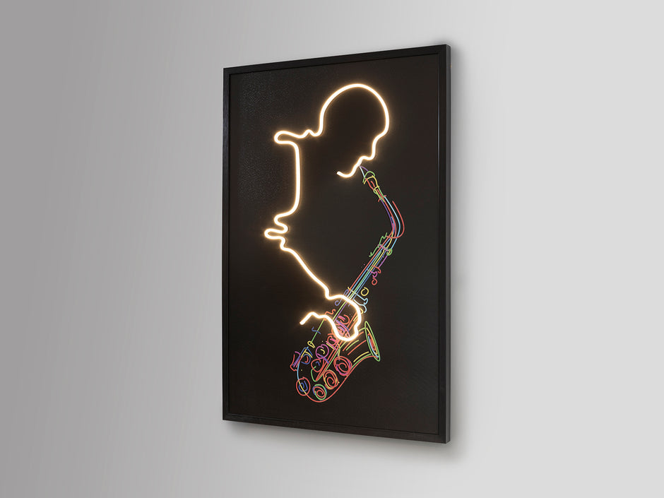 Tableau Saxofon 80 x 120cm, épaisseur 4cm - Poids 5,2Kg