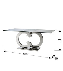 CASANDRA-TABLE S. MANGER ACIER 180