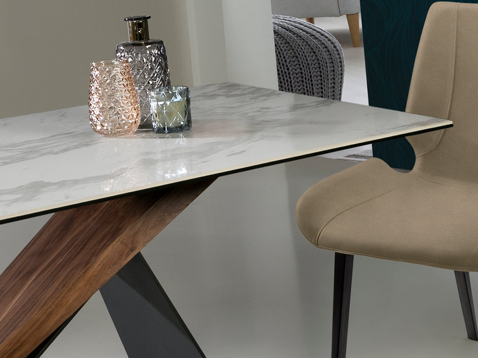 Table à Manger NOA 180x90 cm - Plateau Solide - Style Épuré