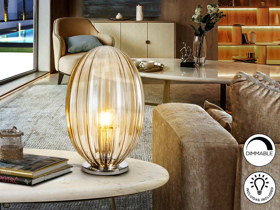 Lampe de table Ø 20cm, hauteur 32cm - poids 2,1kg