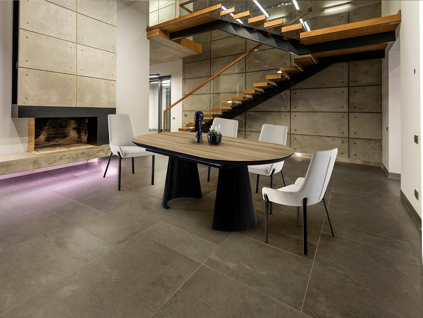 Table de salle à manger de 206/406cm, largeur 103cm, hauteur 79cm - Poids 107,5Kg