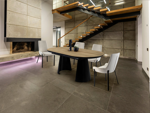 Table de salle à manger de 206/406cm, largeur 103cm, hauteur 79cm - Poids 107,5Kg