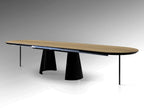 Table de salle à manger de 206/406cm, largeur 103cm, hauteur 79cm - Poids 107,5Kg