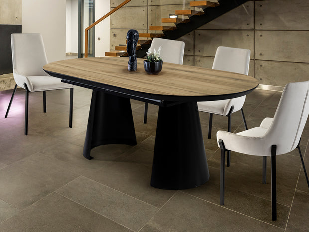 Table de salle à manger de 206/406cm, largeur 103cm, hauteur 79cm - Poids 107,5Kg
