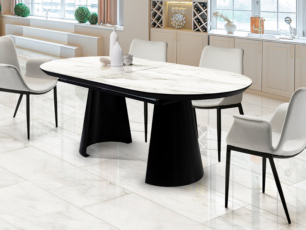 Table de salle à manger de 206/406cm, largeur 103cm, hauteur 79cm - Poids 107,5Kg