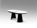 Table de salle à manger de 206/406cm, largeur 103cm, hauteur 79cm - Poids 107,5Kg