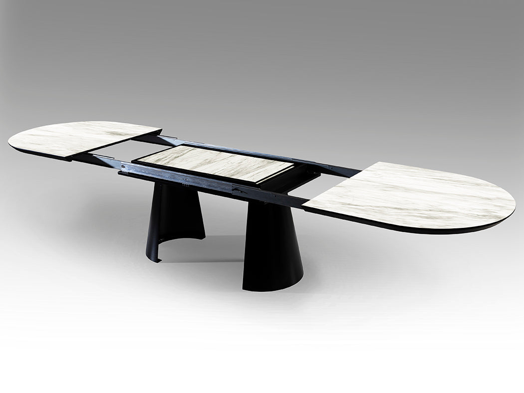 Table de salle à manger de 206/406cm, largeur 103cm, hauteur 79cm - Poids 107,5Kg