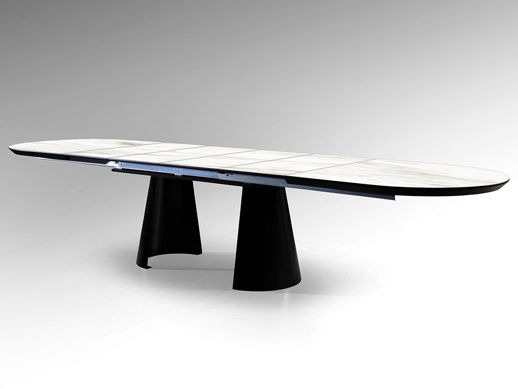 Table de salle à manger de 206/406cm, largeur 103cm, hauteur 79cm - Poids 107,5Kg