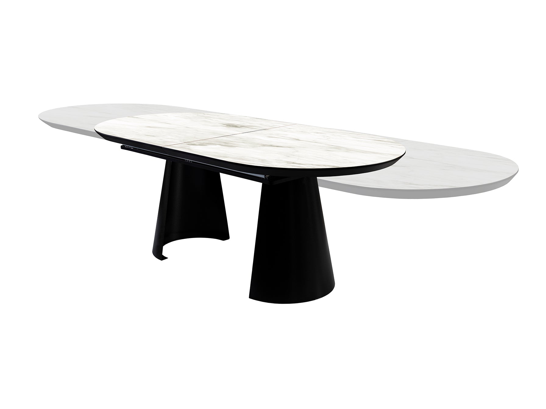 Table de salle à manger de 206/406cm, largeur 103cm, hauteur 79cm - Poids 107,5Kg