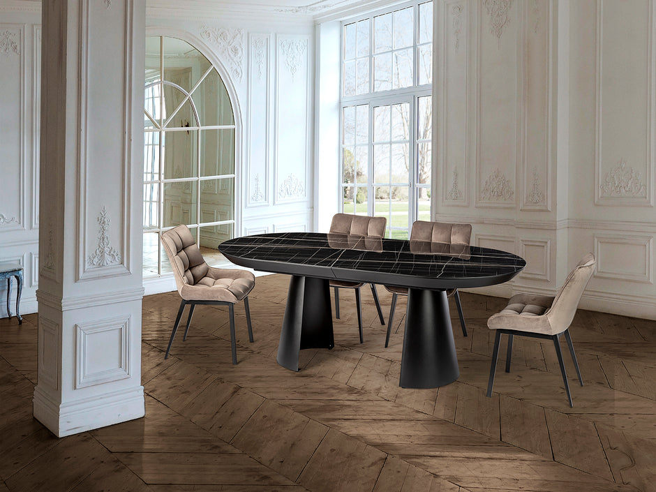 Table de salle à manger de 206/406cm, largeur 103cm, hauteur 79cm - Poids 107,5Kg