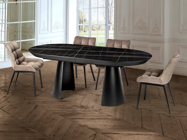 Table de salle à manger de 206/406cm, largeur 103cm, hauteur 79cm - Poids 107,5Kg