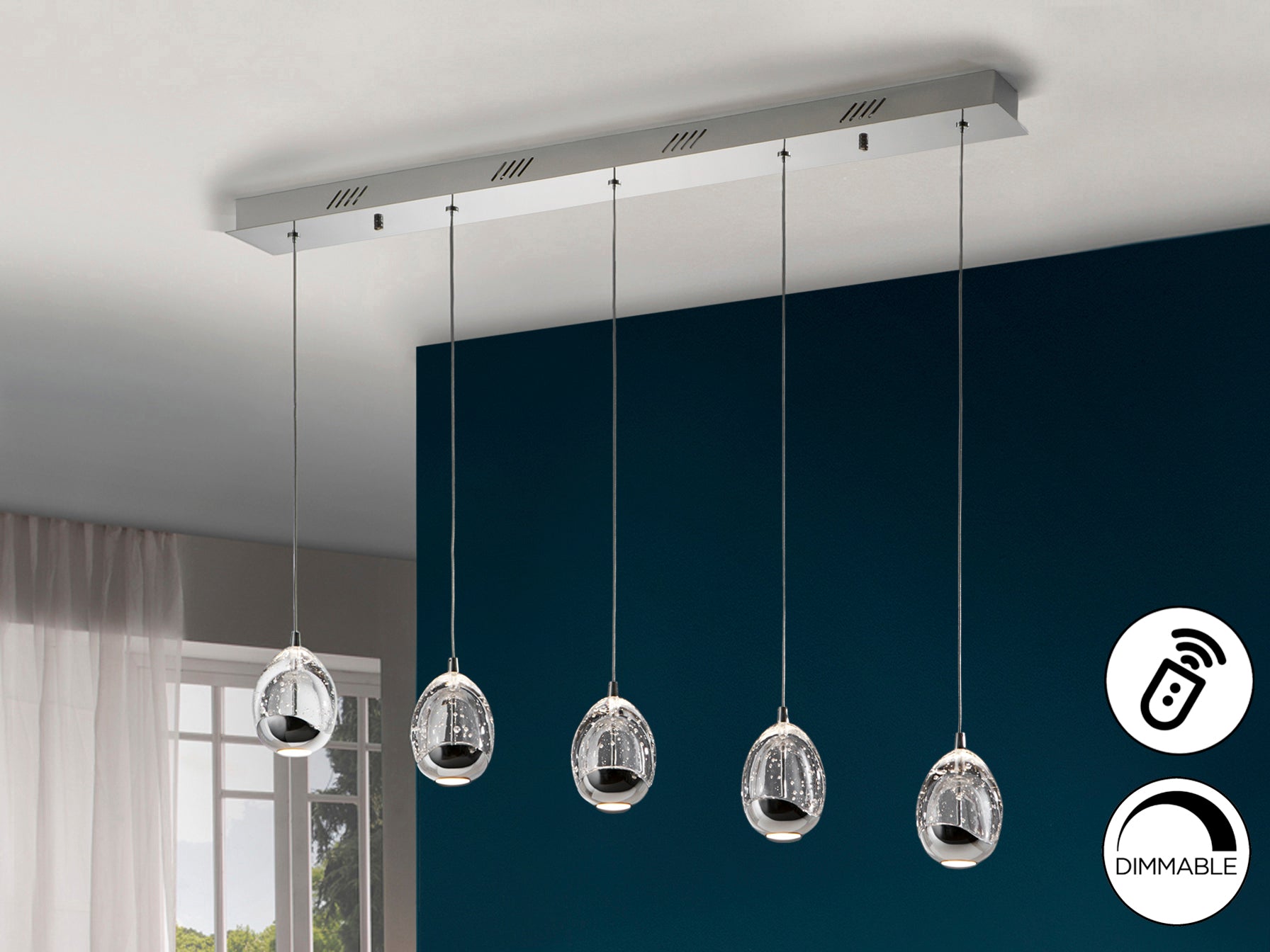 Luminaire Rocio 96cm, épaisseur 9cm - Poids 6,8Kg