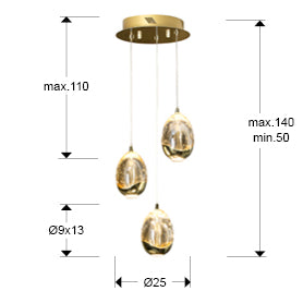 LAMPE Ø25 ·ROCIO· 3LED OR