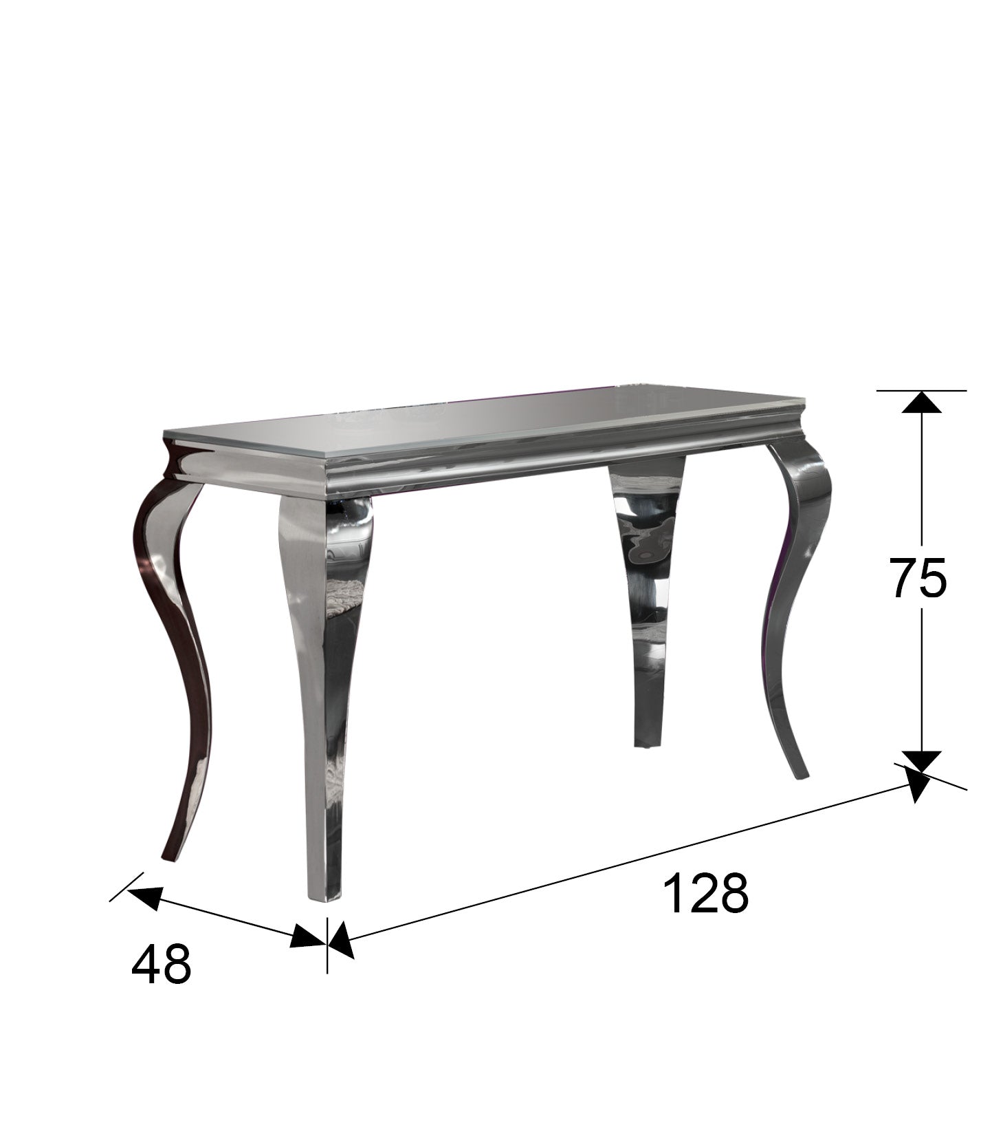 Console d'Entrée BAROQUE ACIER BLANCHE - Style Classique Chic
