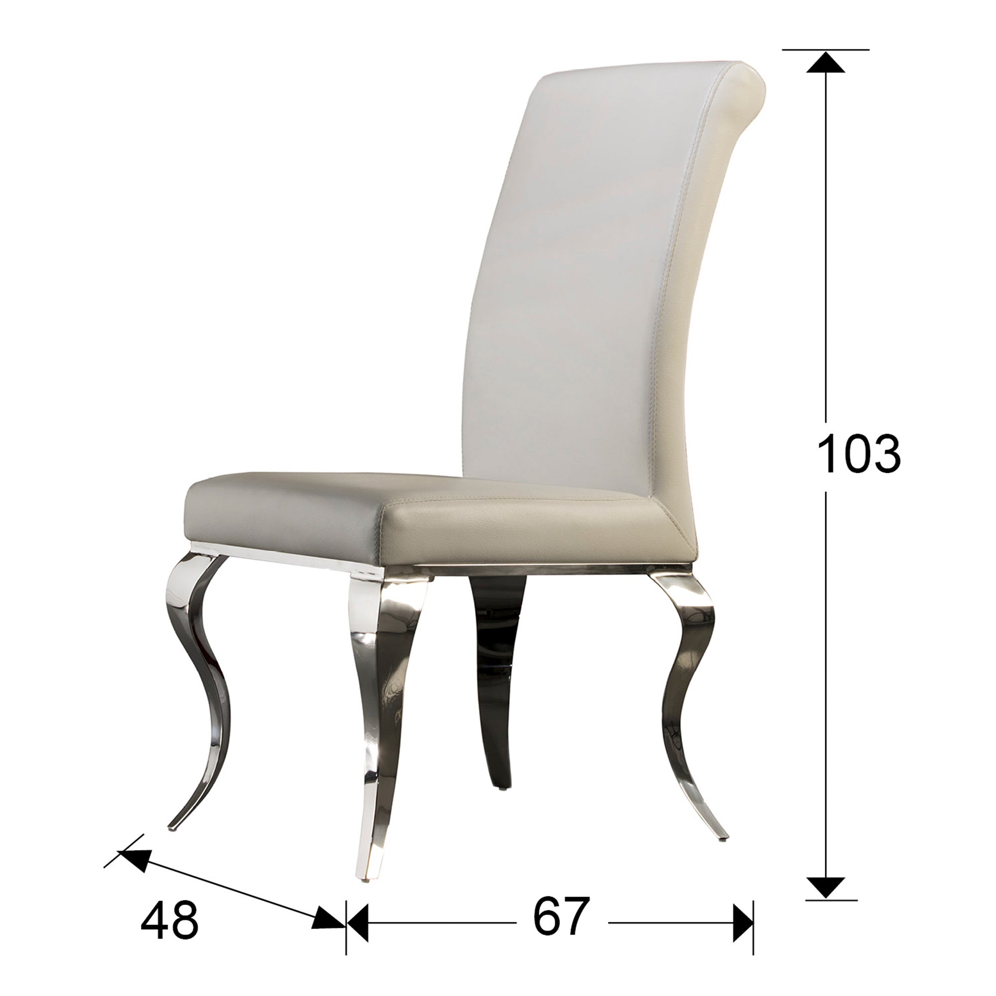 CHAISE . BAROQUE.ACIER BLANCHE