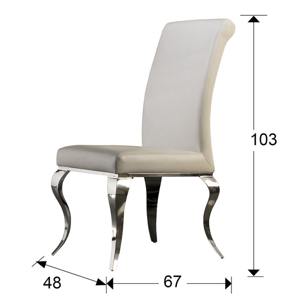 CHAISE . BAROQUE.ACIER BLANCHE