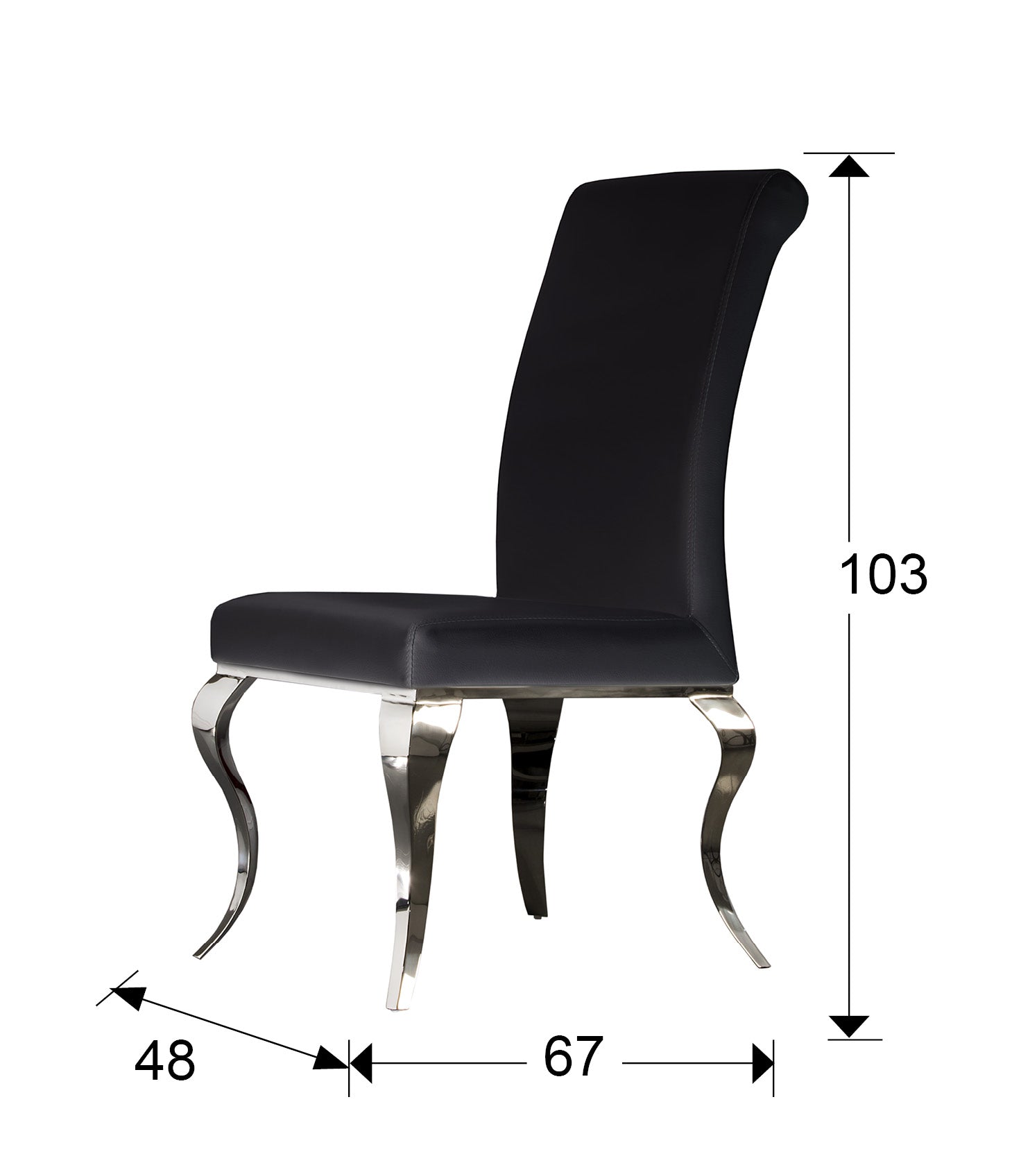 CHAISE ·BARROQUE· ACERO NEGRA