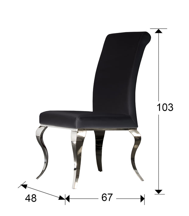 CHAISE ·BARROQUE· ACERO NEGRA