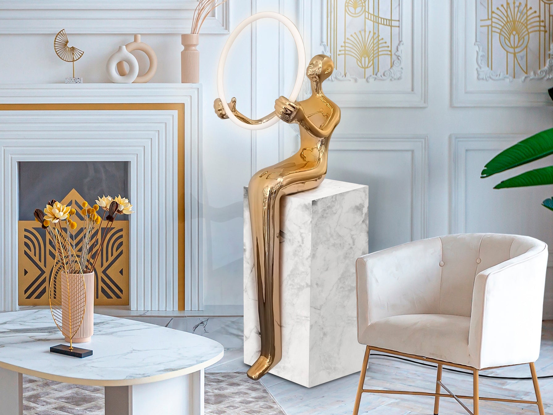 Statue Elaro - 45x44cm, largeur 45cm - Poids 4,2Kg