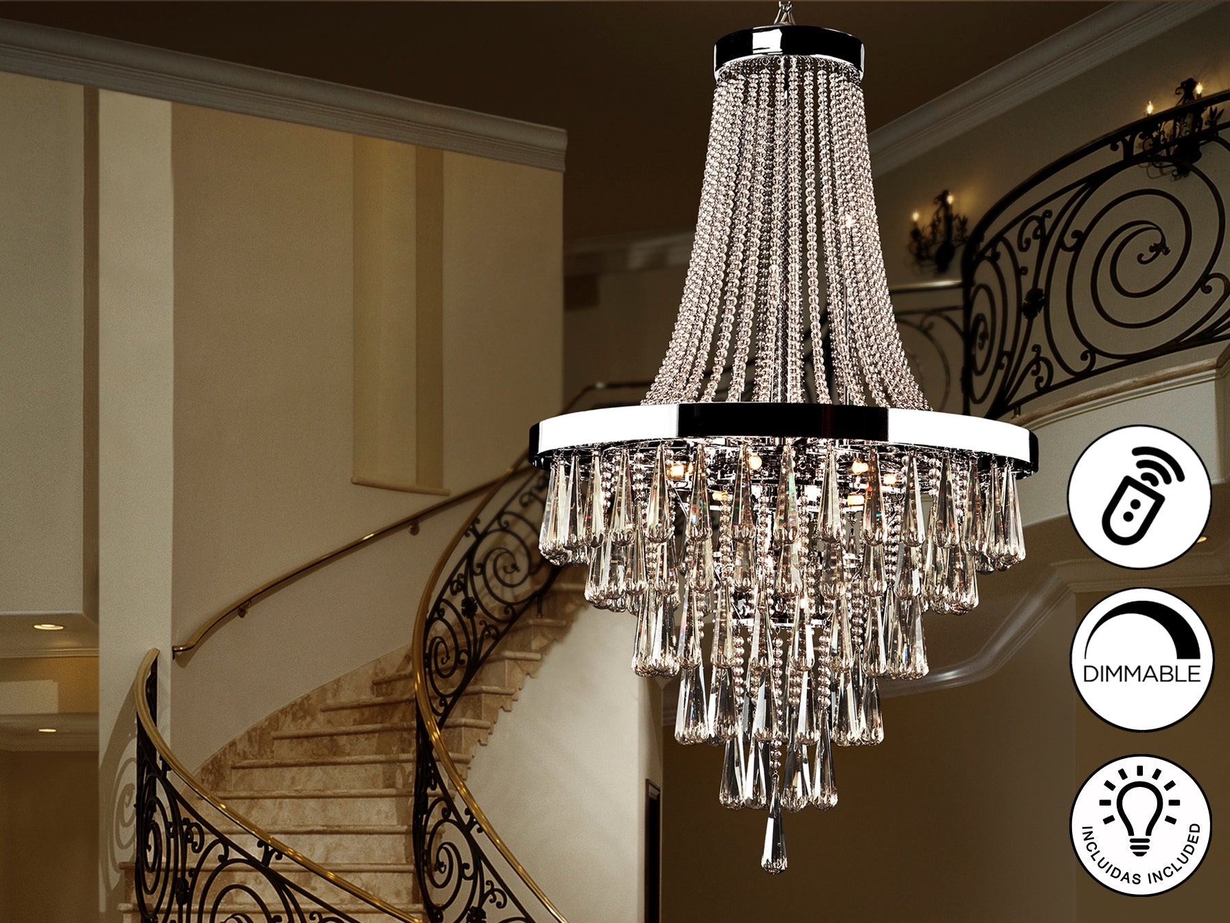 Luminaire Palace Ø 80cm, hauteur 140cm - Poids 45,5Kg