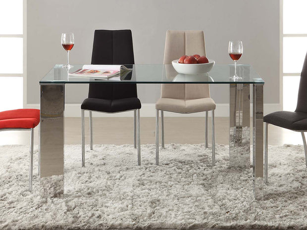 Table de Repas MALIBU - Piétement Design - Pour Salle à Manger