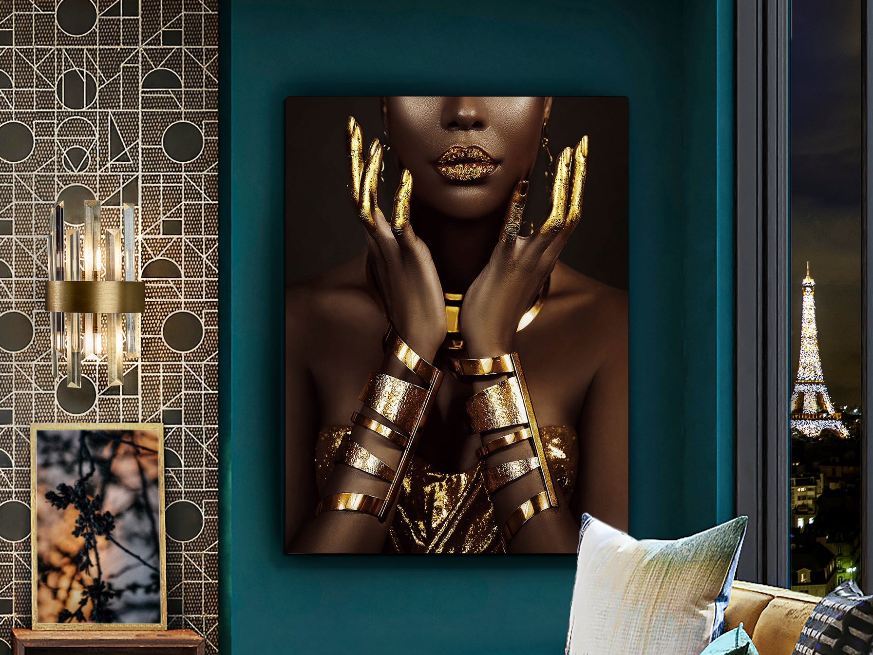 Photographie Ombre et Or - Tableau Décoratif 90x120 cm - Art Contemporain