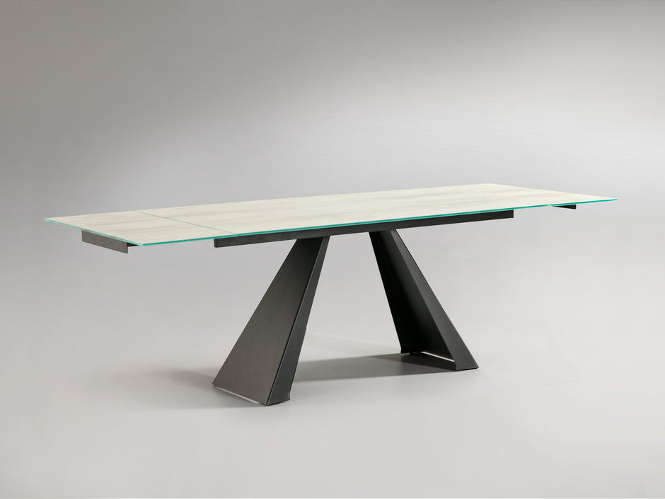 Table à Manger Extensible ALAI Blanche - Gain de Place - Finition Laquée
