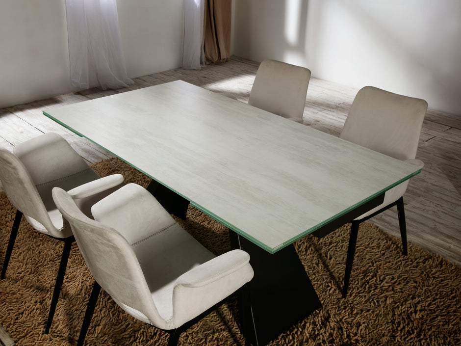 Table à Manger Extensible ALAI Blanche - Gain de Place - Finition Laquée