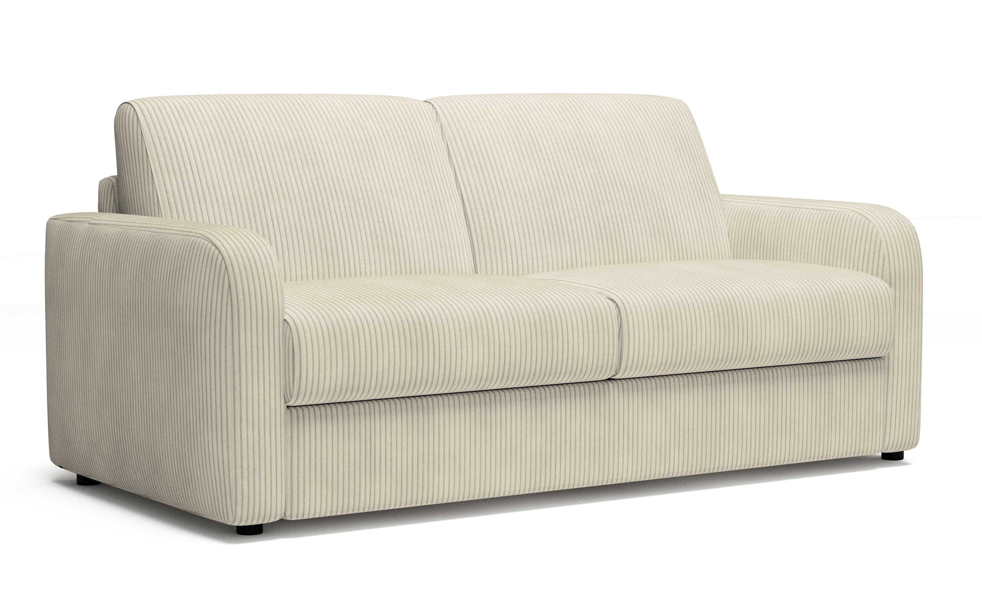 Canapé convertible CAMILLA 3P+lit en tissu velours côtelé Ivory