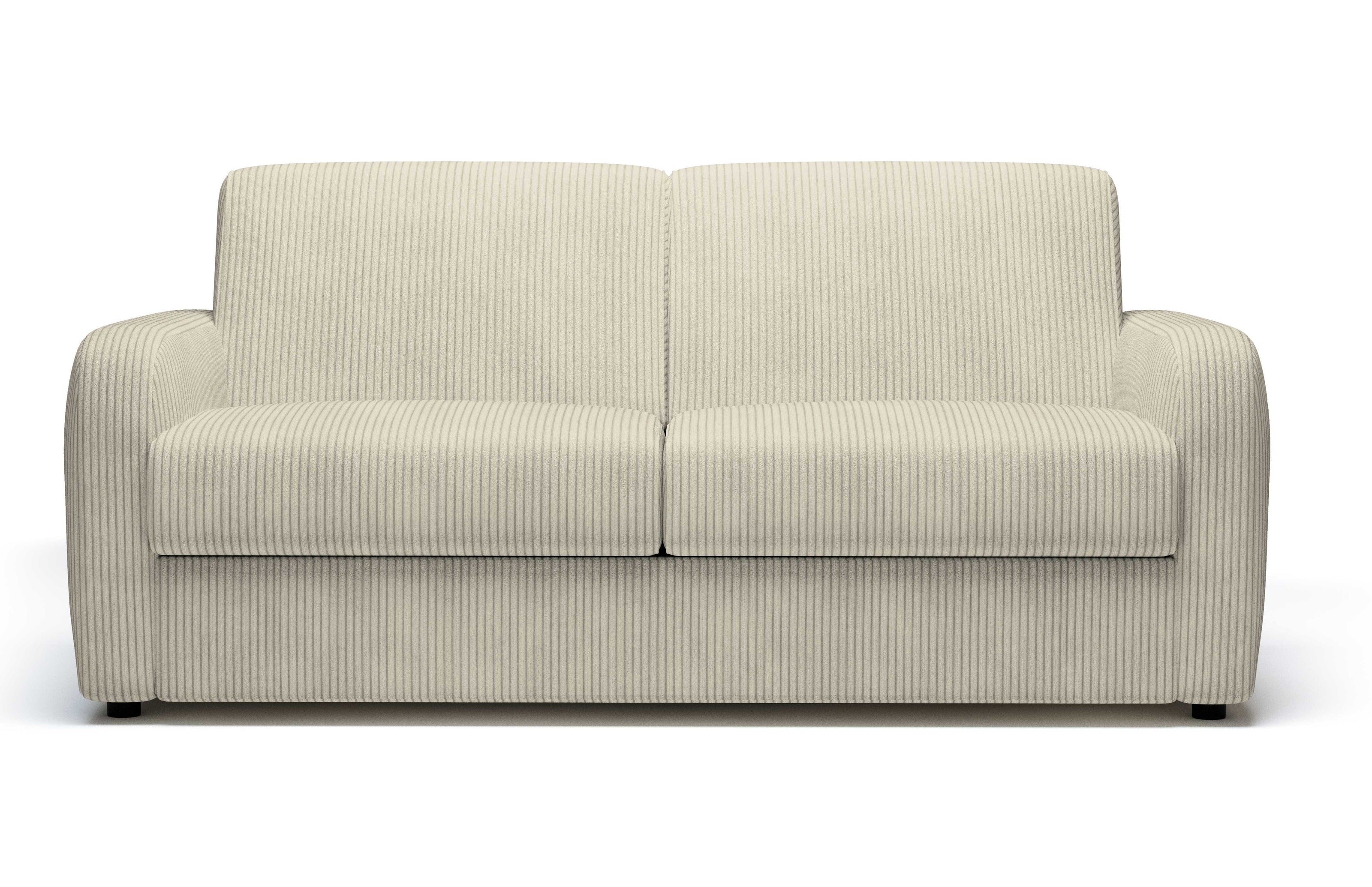 Canapé convertible CAMILLA 3P+lit en tissu velours côtelé Ivory